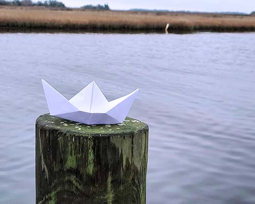 small craft coffee paper boat